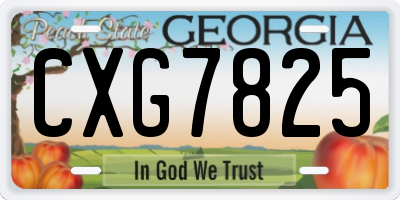 GA license plate CXG7825