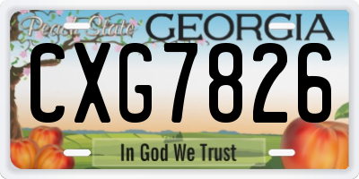 GA license plate CXG7826