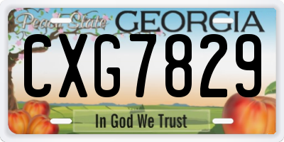 GA license plate CXG7829