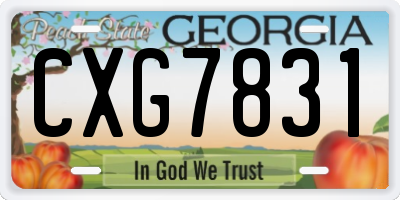 GA license plate CXG7831
