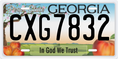GA license plate CXG7832
