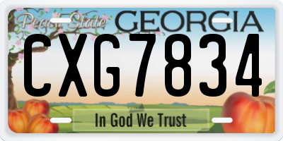 GA license plate CXG7834