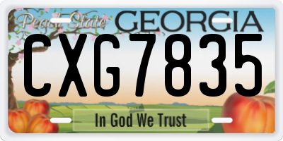 GA license plate CXG7835