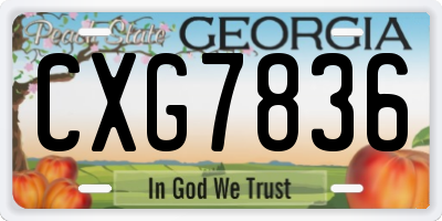 GA license plate CXG7836