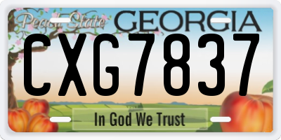 GA license plate CXG7837