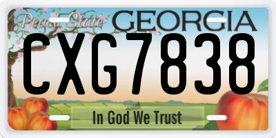 GA license plate CXG7838