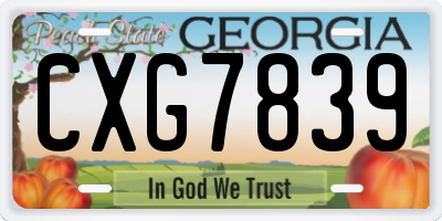 GA license plate CXG7839