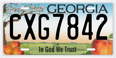 GA license plate CXG7842