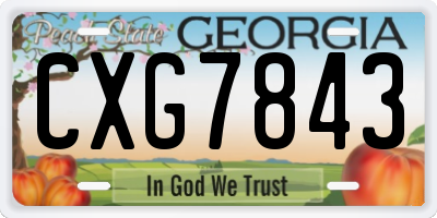 GA license plate CXG7843