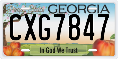 GA license plate CXG7847