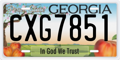 GA license plate CXG7851