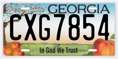 GA license plate CXG7854