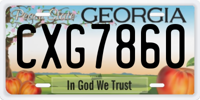 GA license plate CXG7860