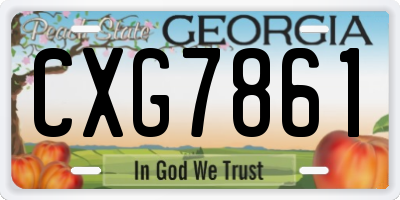 GA license plate CXG7861