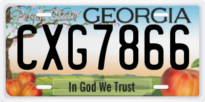 GA license plate CXG7866