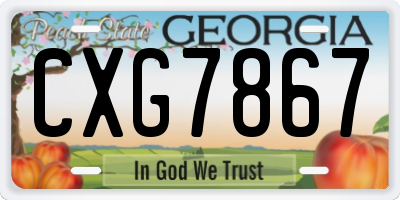 GA license plate CXG7867