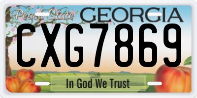 GA license plate CXG7869