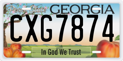 GA license plate CXG7874