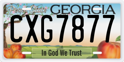 GA license plate CXG7877