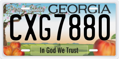 GA license plate CXG7880