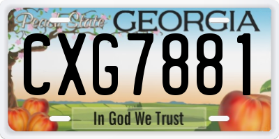 GA license plate CXG7881