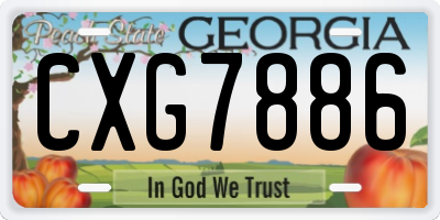 GA license plate CXG7886
