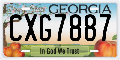 GA license plate CXG7887