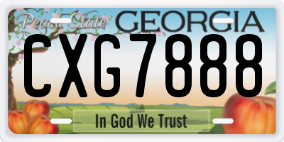 GA license plate CXG7888