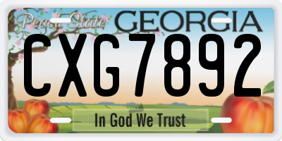 GA license plate CXG7892