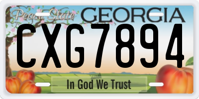 GA license plate CXG7894
