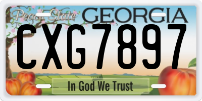 GA license plate CXG7897