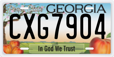 GA license plate CXG7904