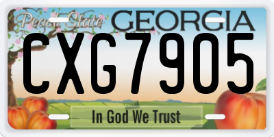 GA license plate CXG7905