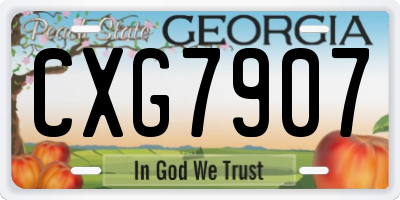 GA license plate CXG7907