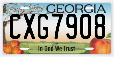 GA license plate CXG7908