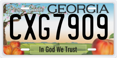 GA license plate CXG7909