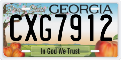 GA license plate CXG7912