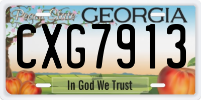 GA license plate CXG7913