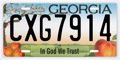 GA license plate CXG7914
