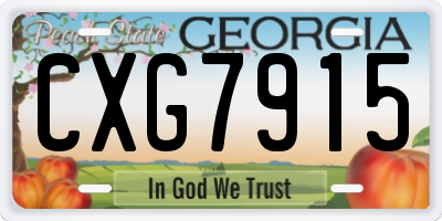 GA license plate CXG7915