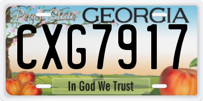 GA license plate CXG7917