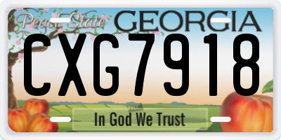 GA license plate CXG7918
