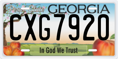 GA license plate CXG7920