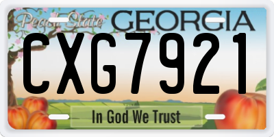 GA license plate CXG7921