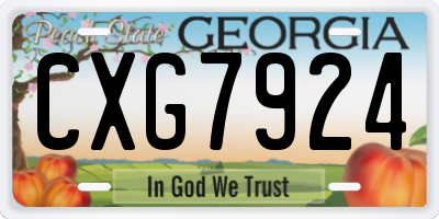 GA license plate CXG7924