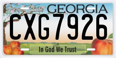 GA license plate CXG7926