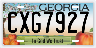 GA license plate CXG7927