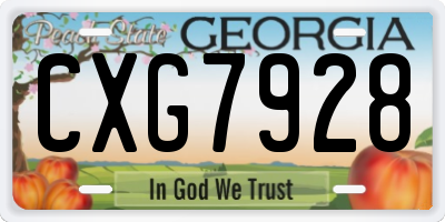 GA license plate CXG7928