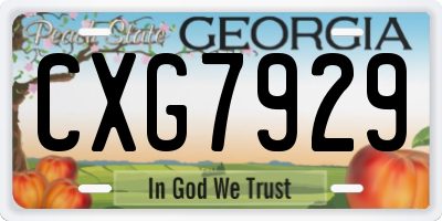 GA license plate CXG7929
