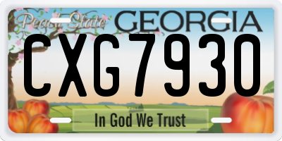 GA license plate CXG7930